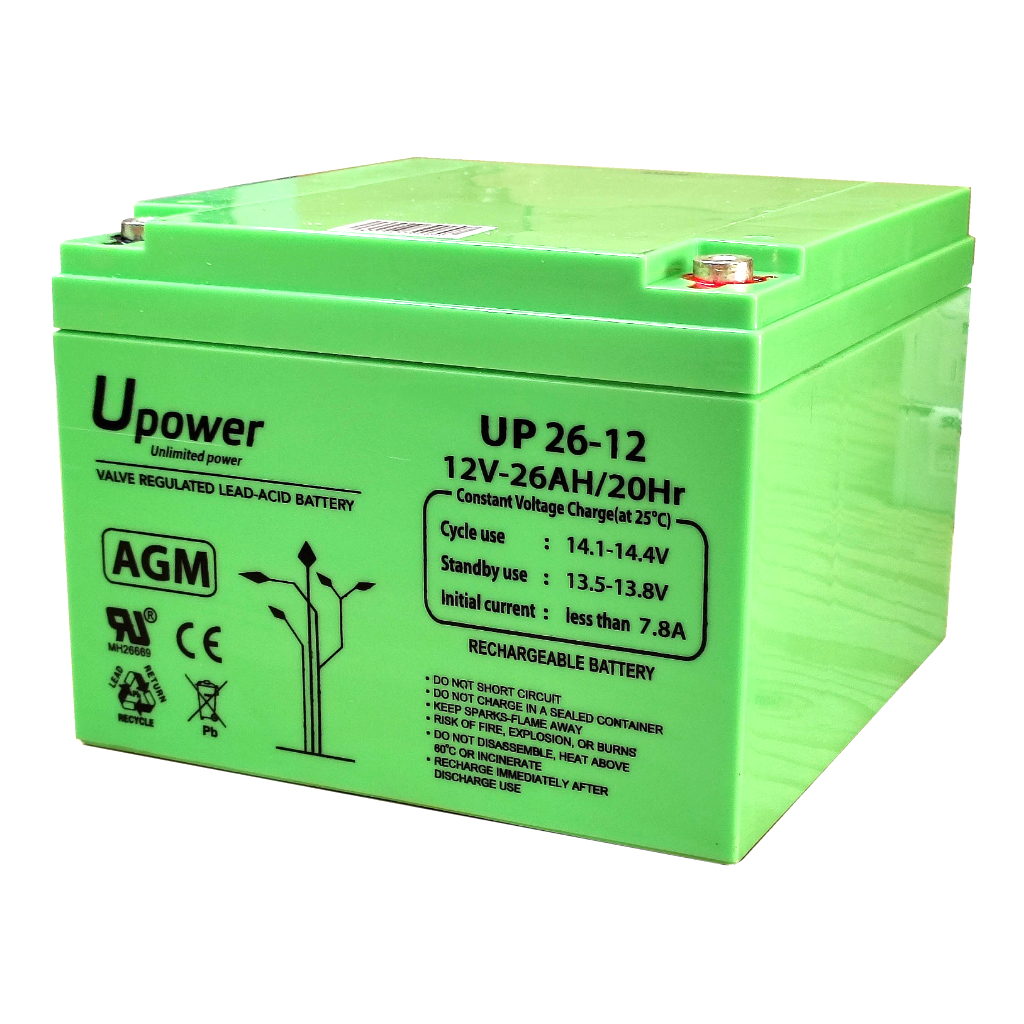 Batteria Al Piombo AGM WP26-12 12V 26Ah – 390A Di Spunto, Senza Manutenzione, Certificata VdS, Per UPS E Allarmi
